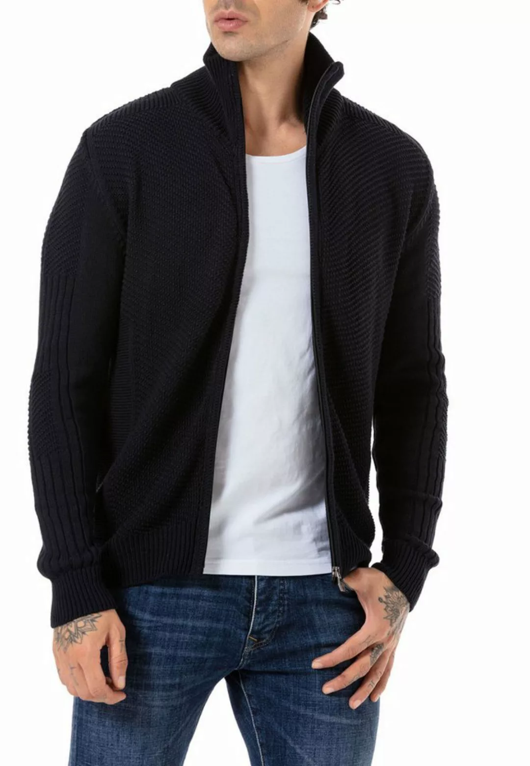 RedBridge Cardigan Herren Strickjacke Cardigan Navyblau XXL günstig online kaufen