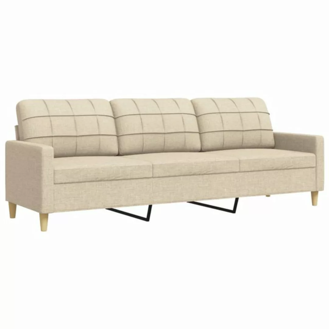 vidaXL Sofa Sofa/ 2-Sitzer/ 3-Sitzer Stoff, 210 cm, Creme günstig online kaufen