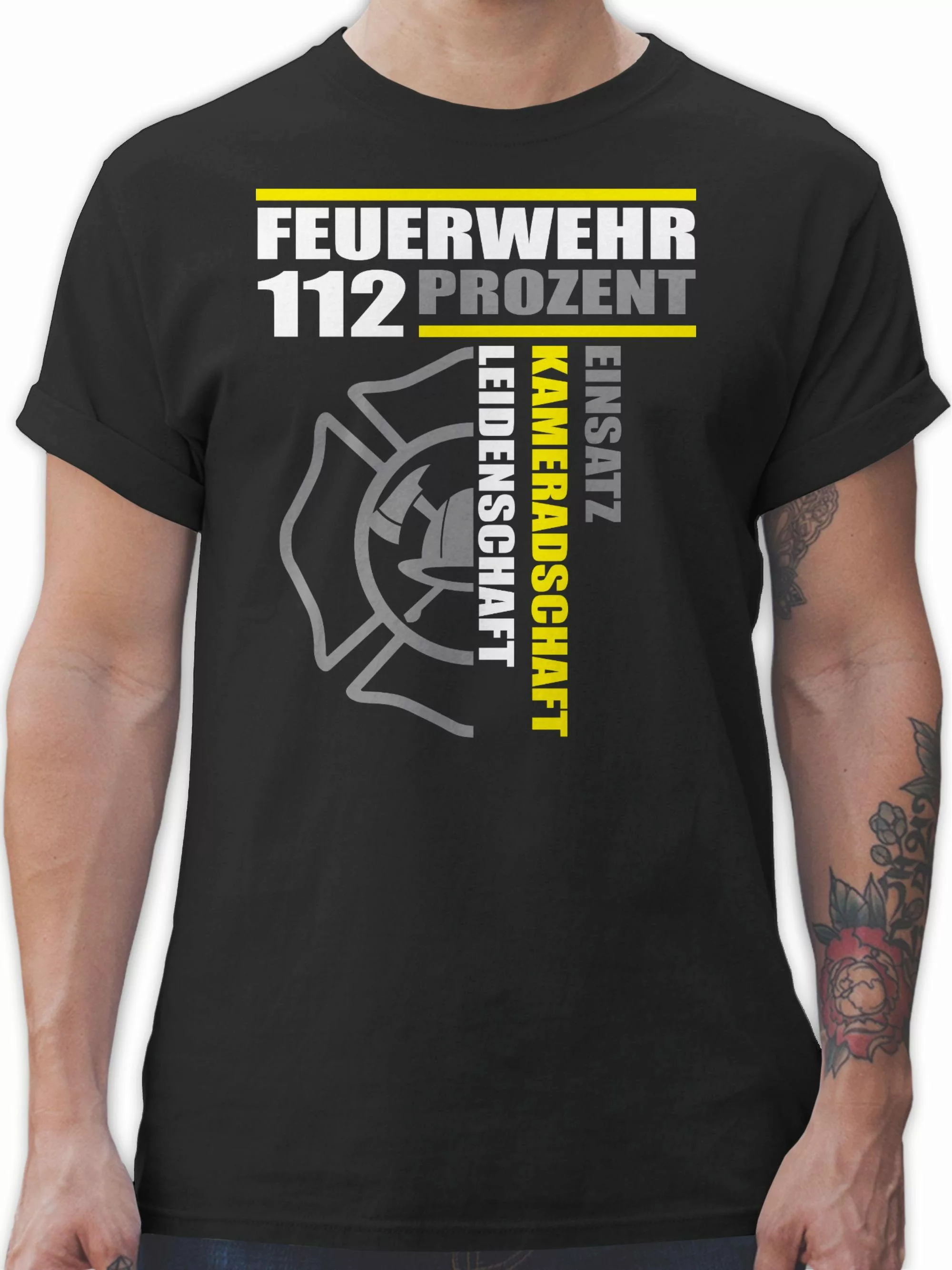 Shirtracer T-Shirt Feuerwehr 112 Prozent Einsatz günstig online kaufen