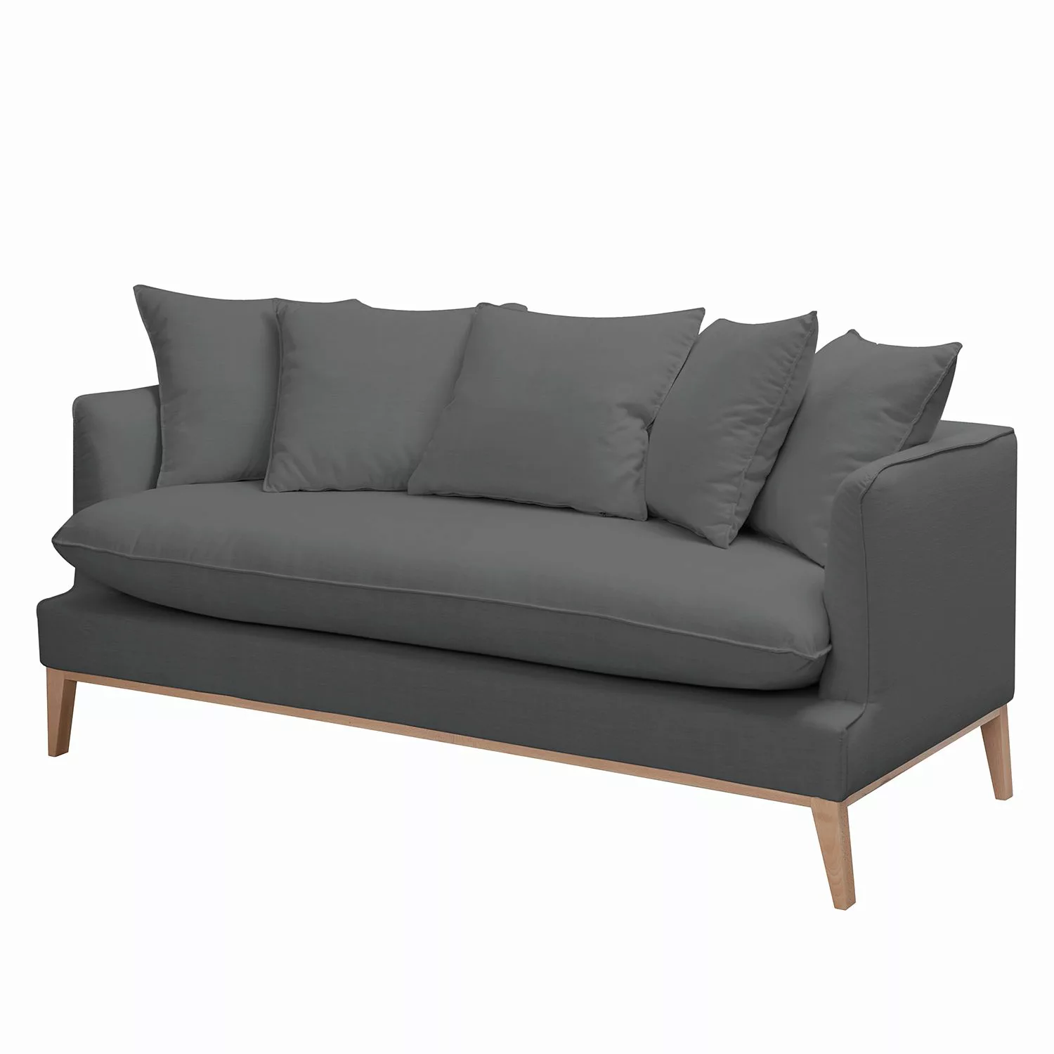home24 Eva Padberg Collection Sofa Lavina 3-Sitzer Grau Webstoff 187x95x85 günstig online kaufen