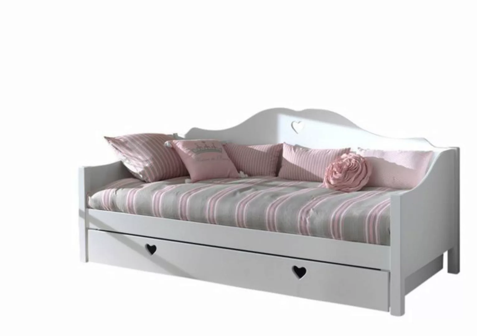 Natur24 Kinderbett Amori Set aus aus Kojen Bett und Bettschublade in Weiß günstig online kaufen