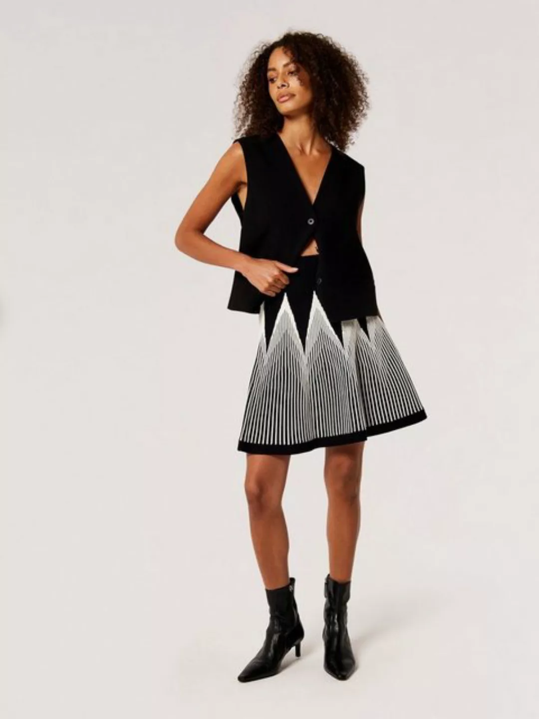 Apricot Minirock Triangle Geo Knitted Skirt, in A-Form günstig online kaufen