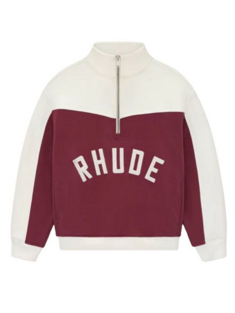 GOLDEN GOOSE Sweatshirt Rhude kastanienbraunes Swatshirt mit Viertelreissve günstig online kaufen