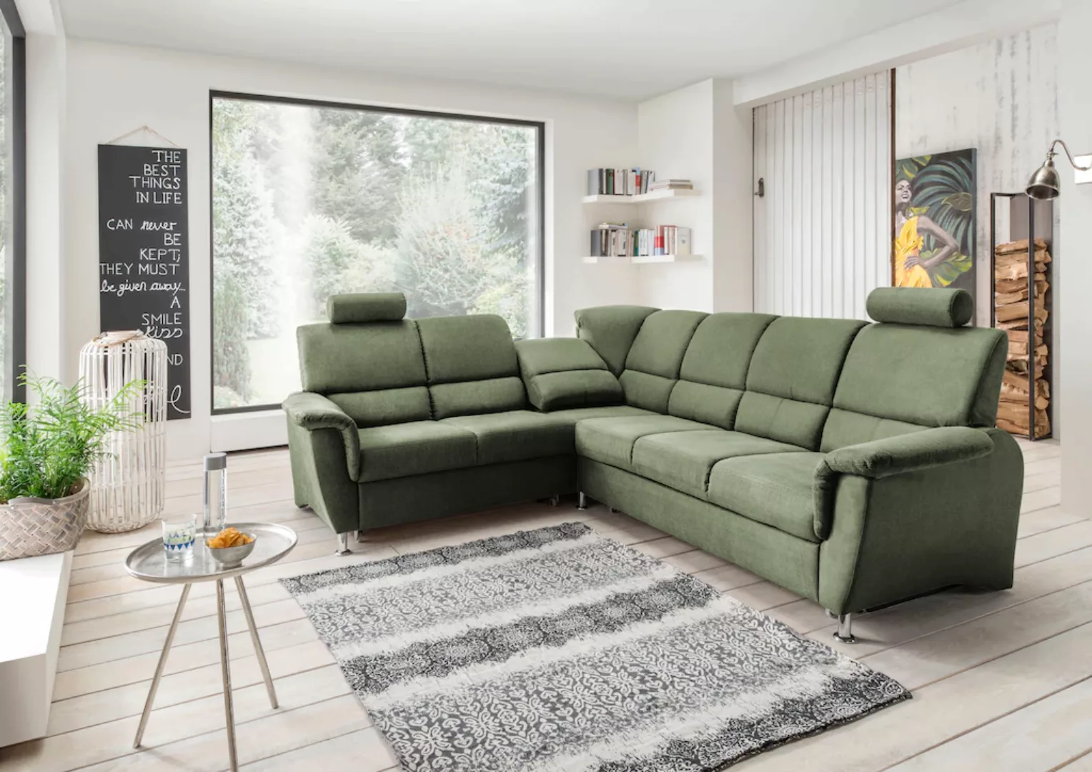 Home affaire Ecksofa "Pisa L-Form", mit Bettfunktion und Bettkasten günstig online kaufen