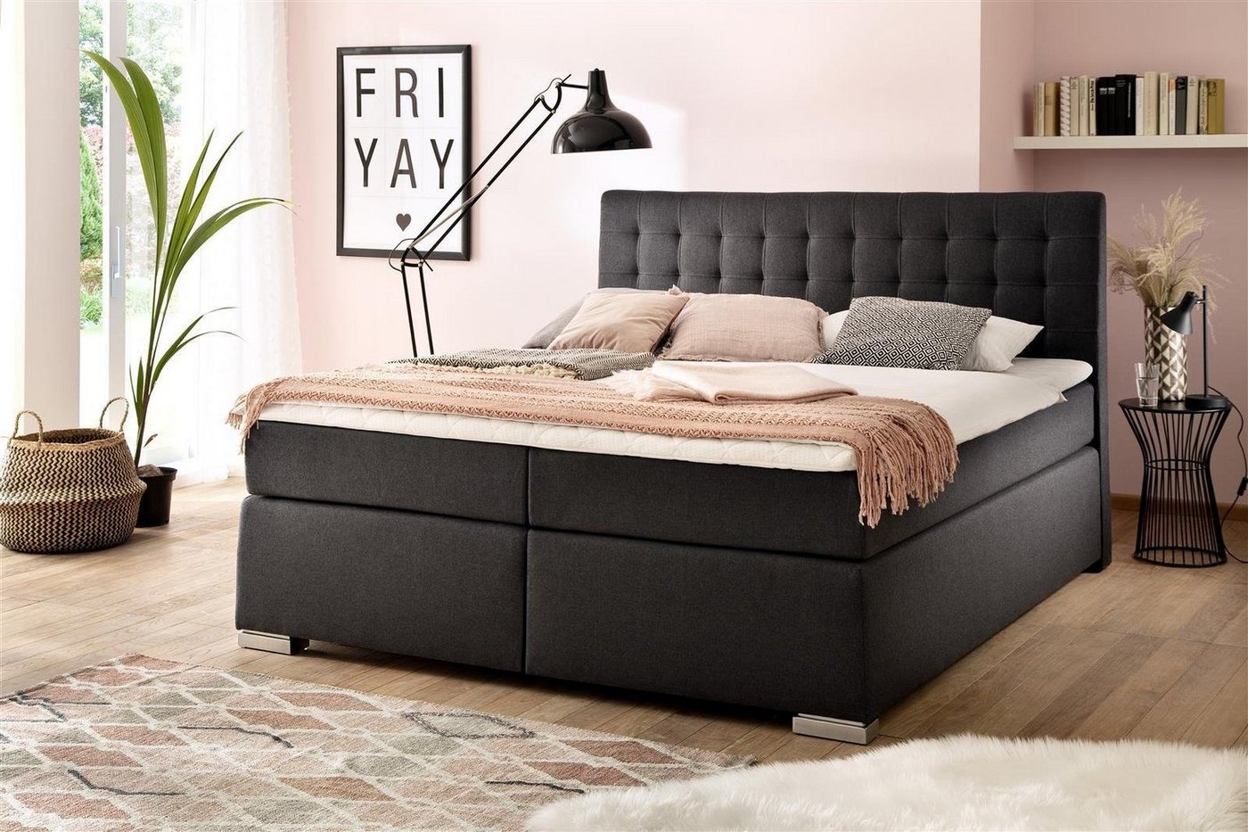 möbelando Boxspringbett Lenno, 182 x 118 x 211 cm (B/H/T) günstig online kaufen