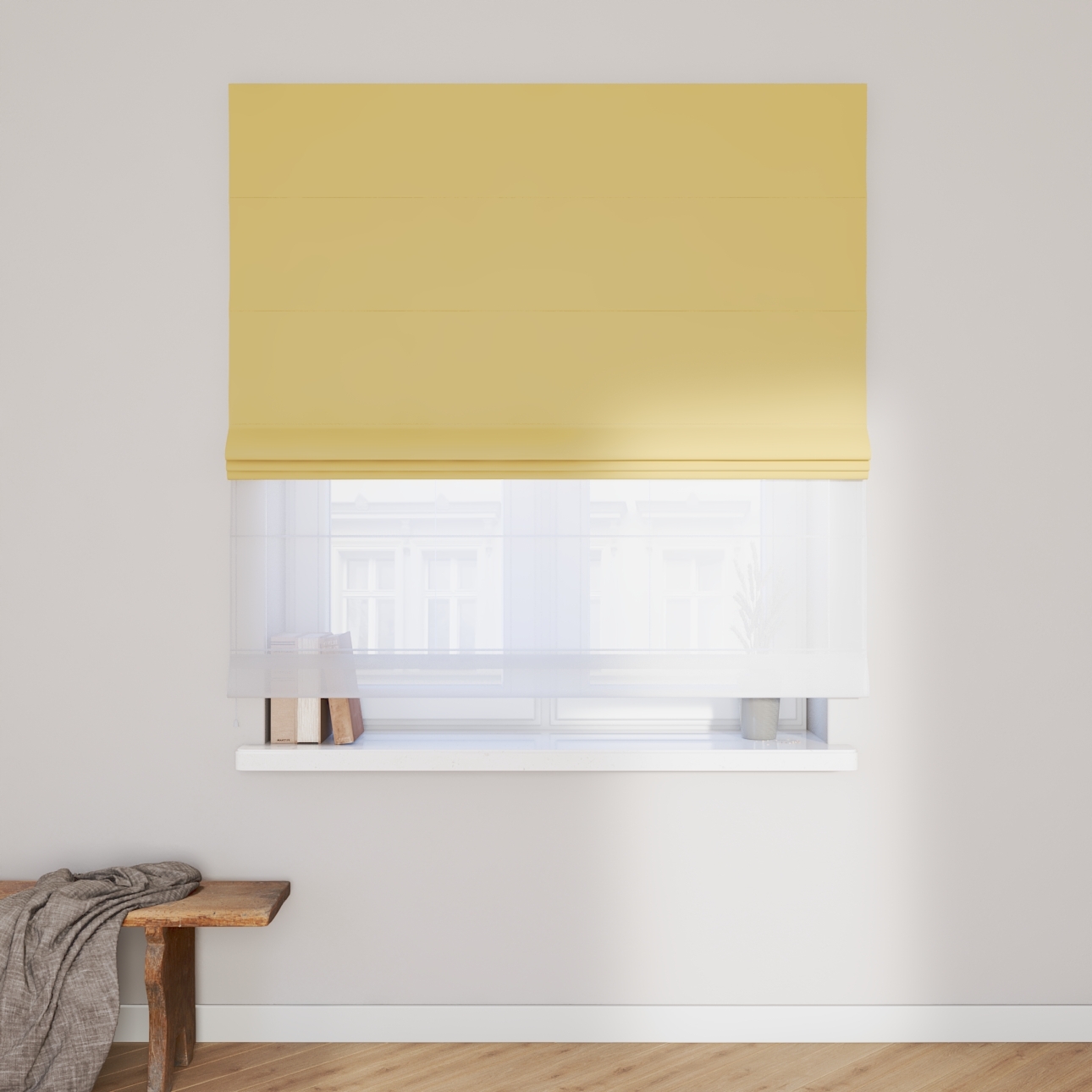 Dekoria Doppelraffrollo Duo, gelb , 120 x 170 cm günstig online kaufen