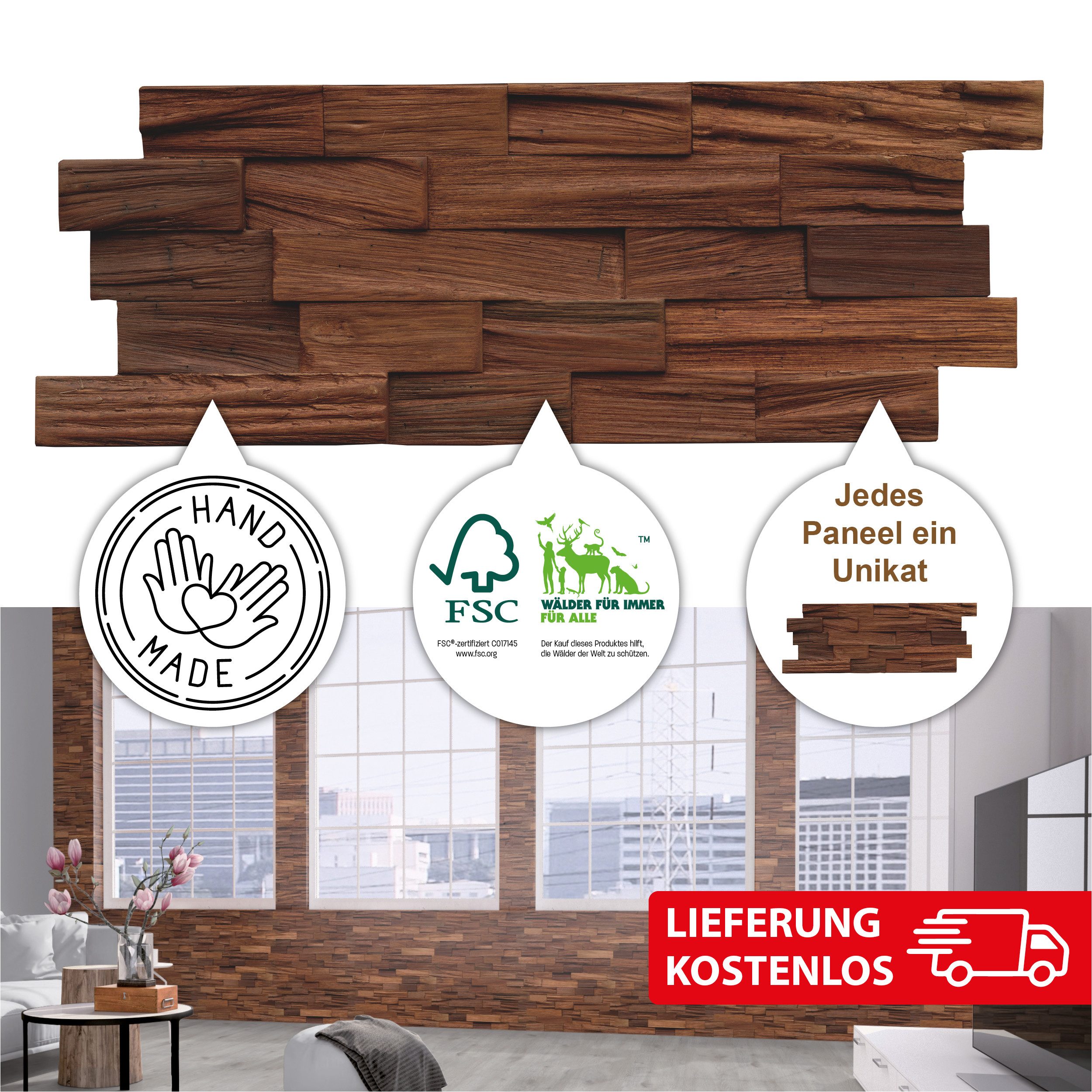 INDO 3D Wandpaneel Muster Axewood FSC günstig online kaufen