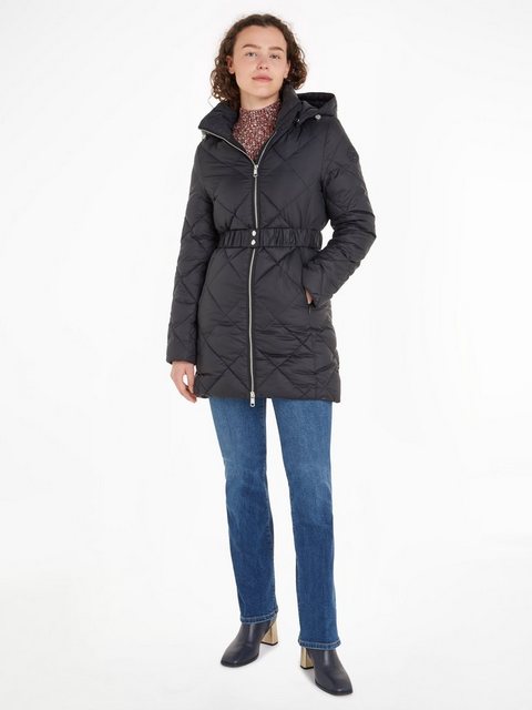 Tommy Hilfiger Steppmantel ELEVATED BELTED QUILTED COAT mit abnehmbarer Kap günstig online kaufen