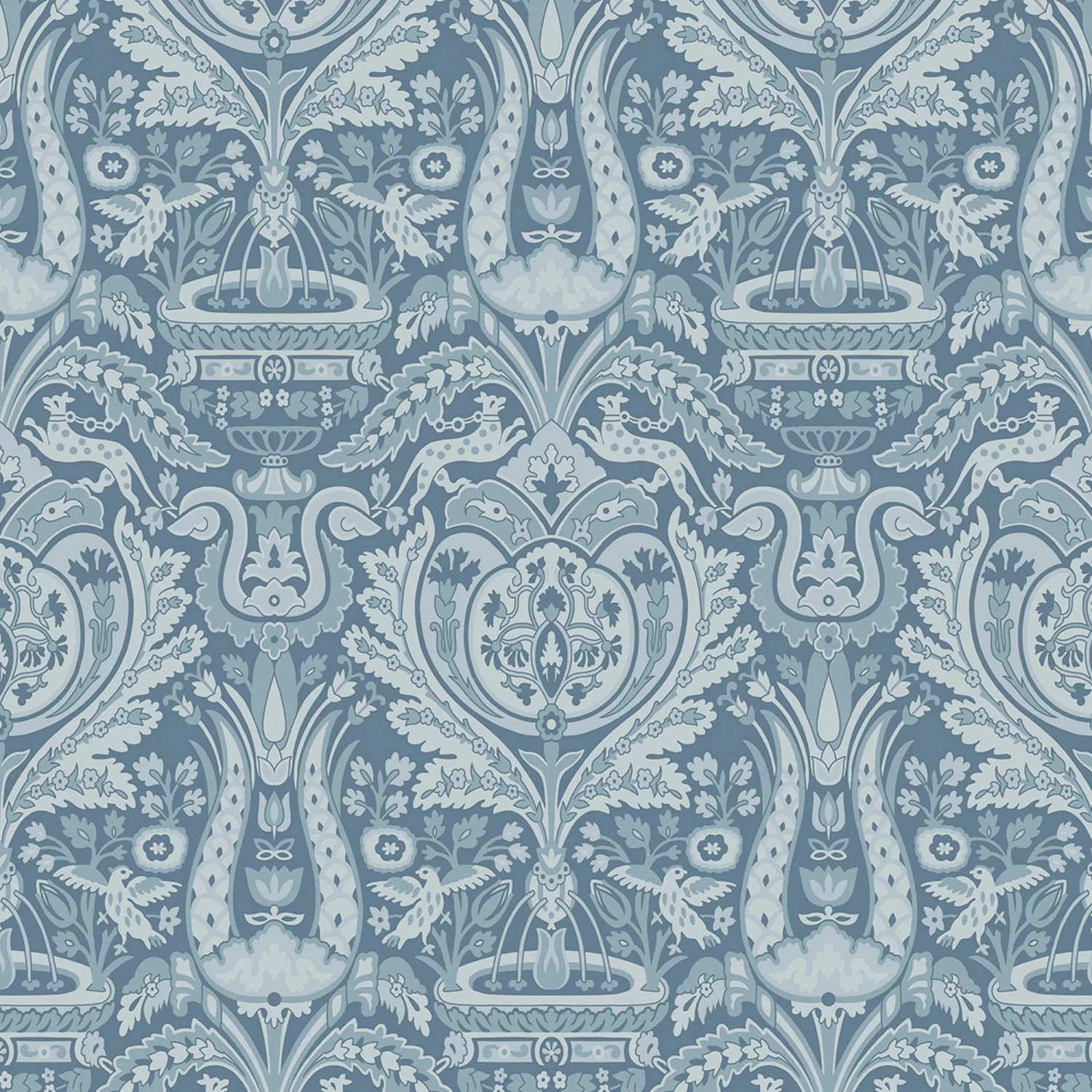 Laura Ashley Vliestapete Heraldic Damask Slate Grey 10,05 x 0,52 m günstig online kaufen