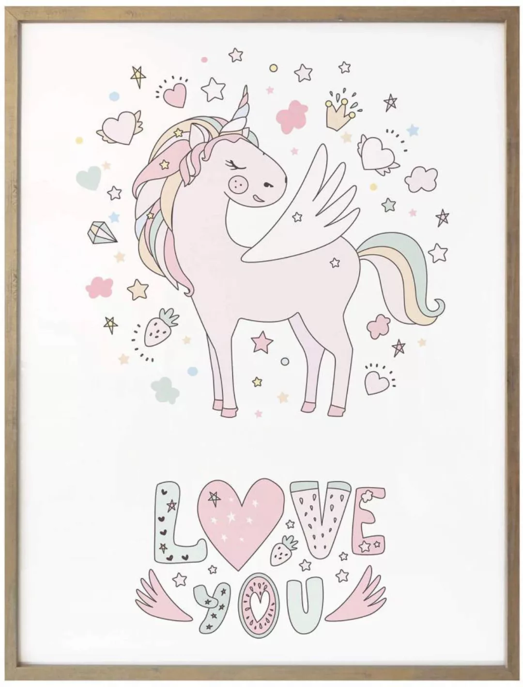 Wall-Art Poster »Kvilis Einhorn Prinzessin verliebt«, Kinder, (1 St.), Post günstig online kaufen