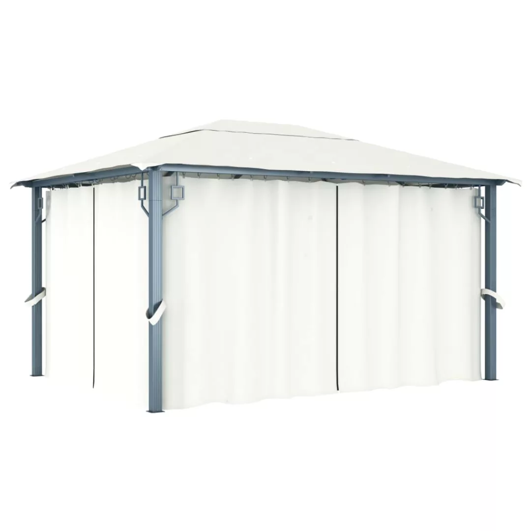 Pavillon Mit Vorhängen 400 X 300 Cm Creme Aluminium günstig online kaufen