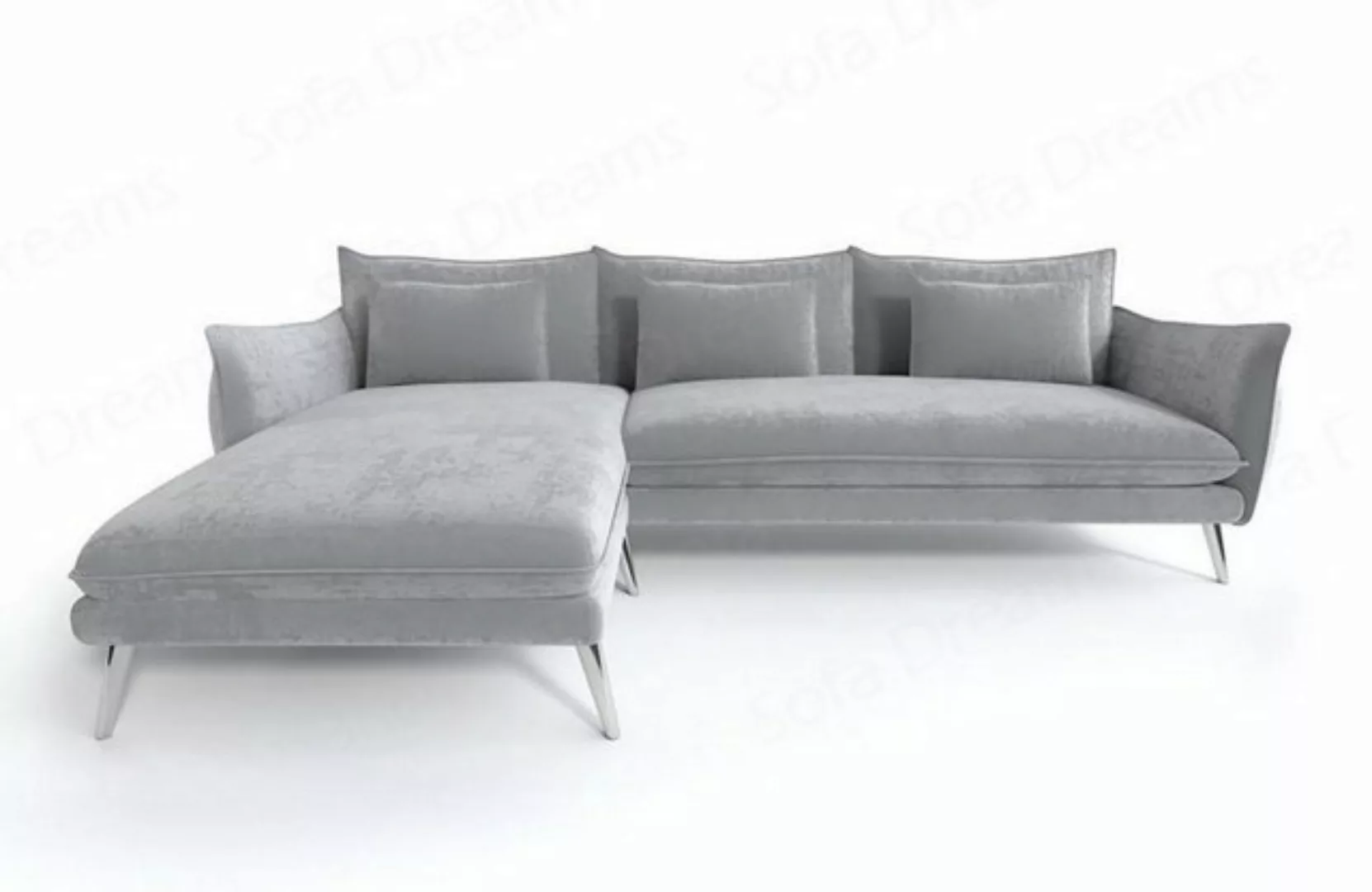 Sofa Dreams Ecksofa Samt Stoff Polster Sofa Fuerteventura L Form kurz Stoff günstig online kaufen