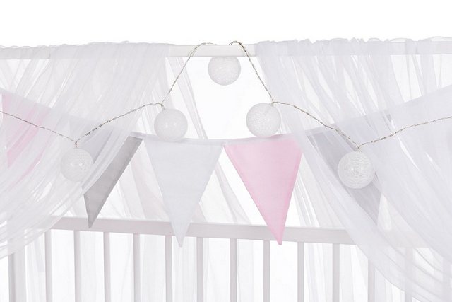 Babyhafen Babybett Kinderbett 60x120 Rausfallschutz Umbaubar Teddybär rosa, günstig online kaufen