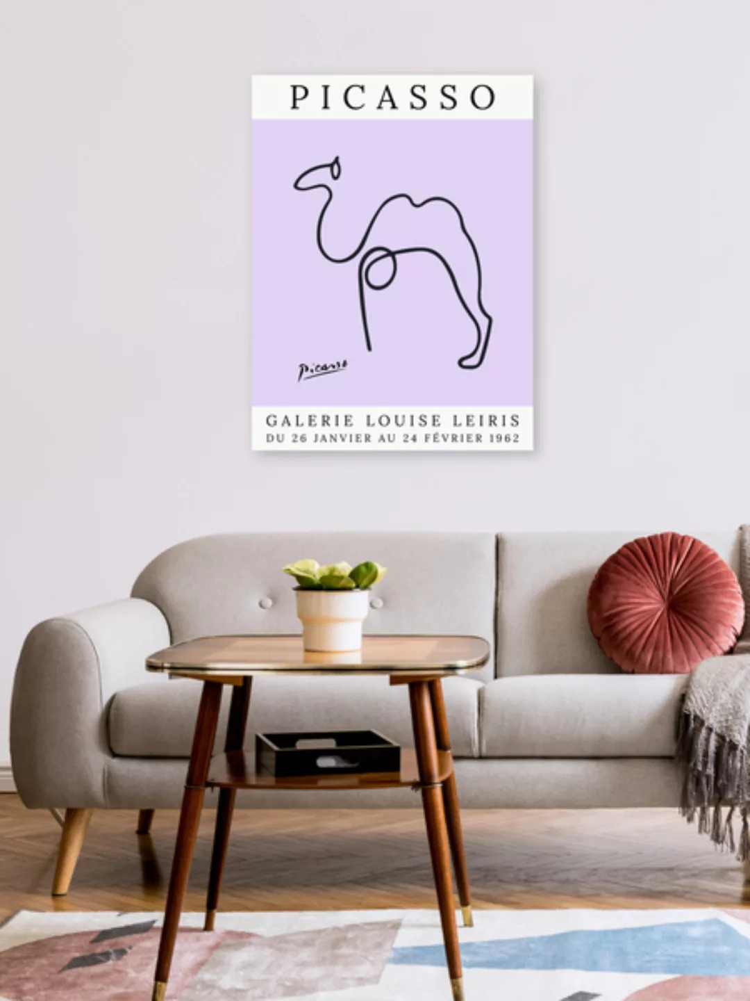 Poster / Leinwandbild - Picasso Kamel – Lila günstig online kaufen