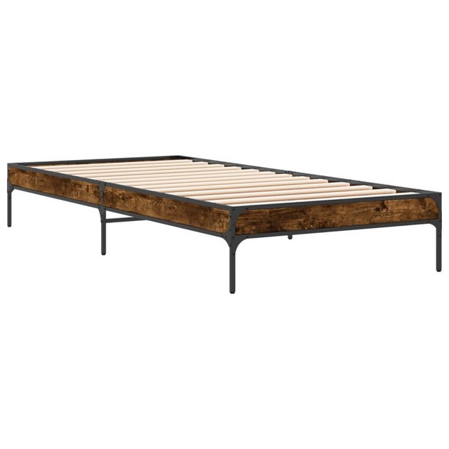 vidaXL Bett Bettgestell Sonoma-Eiche 75x190 cm Holzwerkstoff und Metall günstig online kaufen