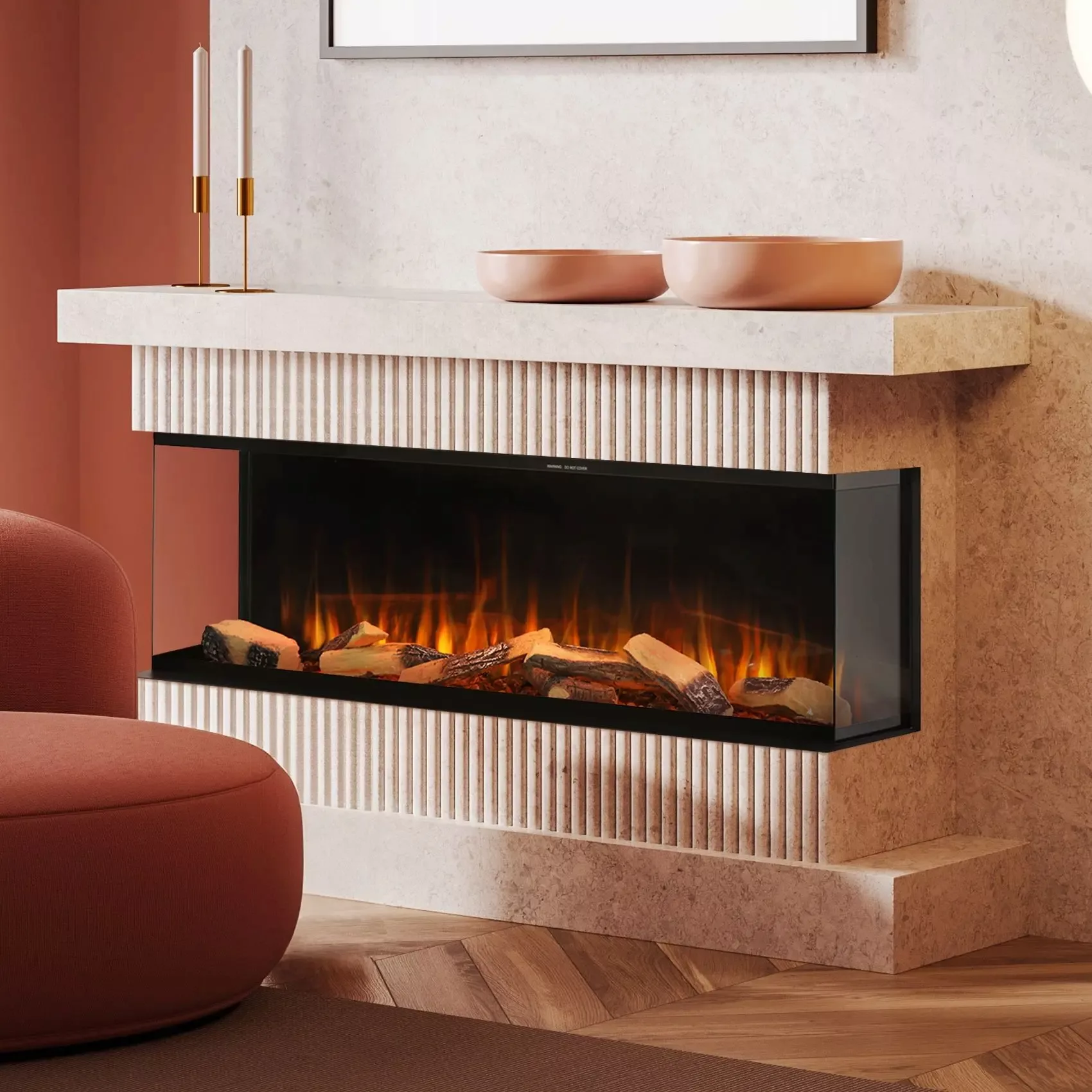 Noble Flame Ellason [Elektrokamin Wandeinbau]: 1270 - smoky light / helles günstig online kaufen