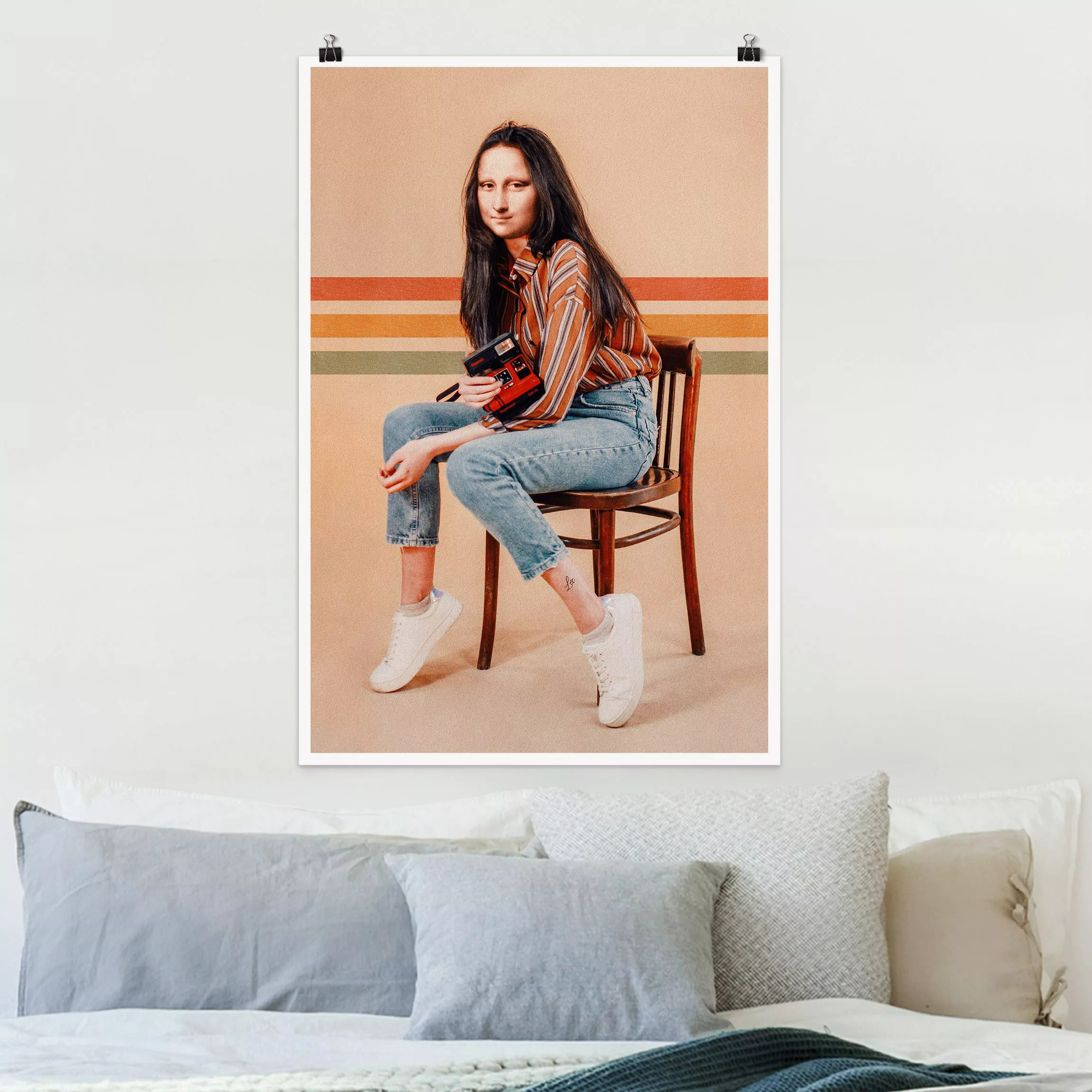 Poster Portrait - Hochformat Retro Mona Lisa günstig online kaufen