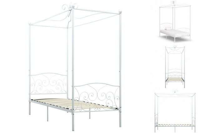 Himmelbett-gestell Weiß Metall 100 X 200 Cm günstig online kaufen