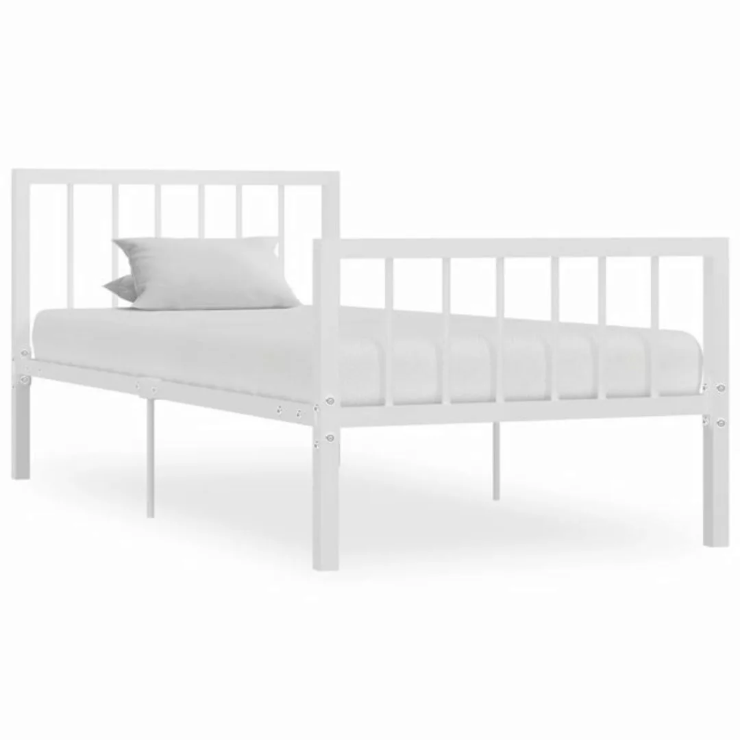 furnicato Bett Bettgestell Weiß Metall 90×200 cm günstig online kaufen