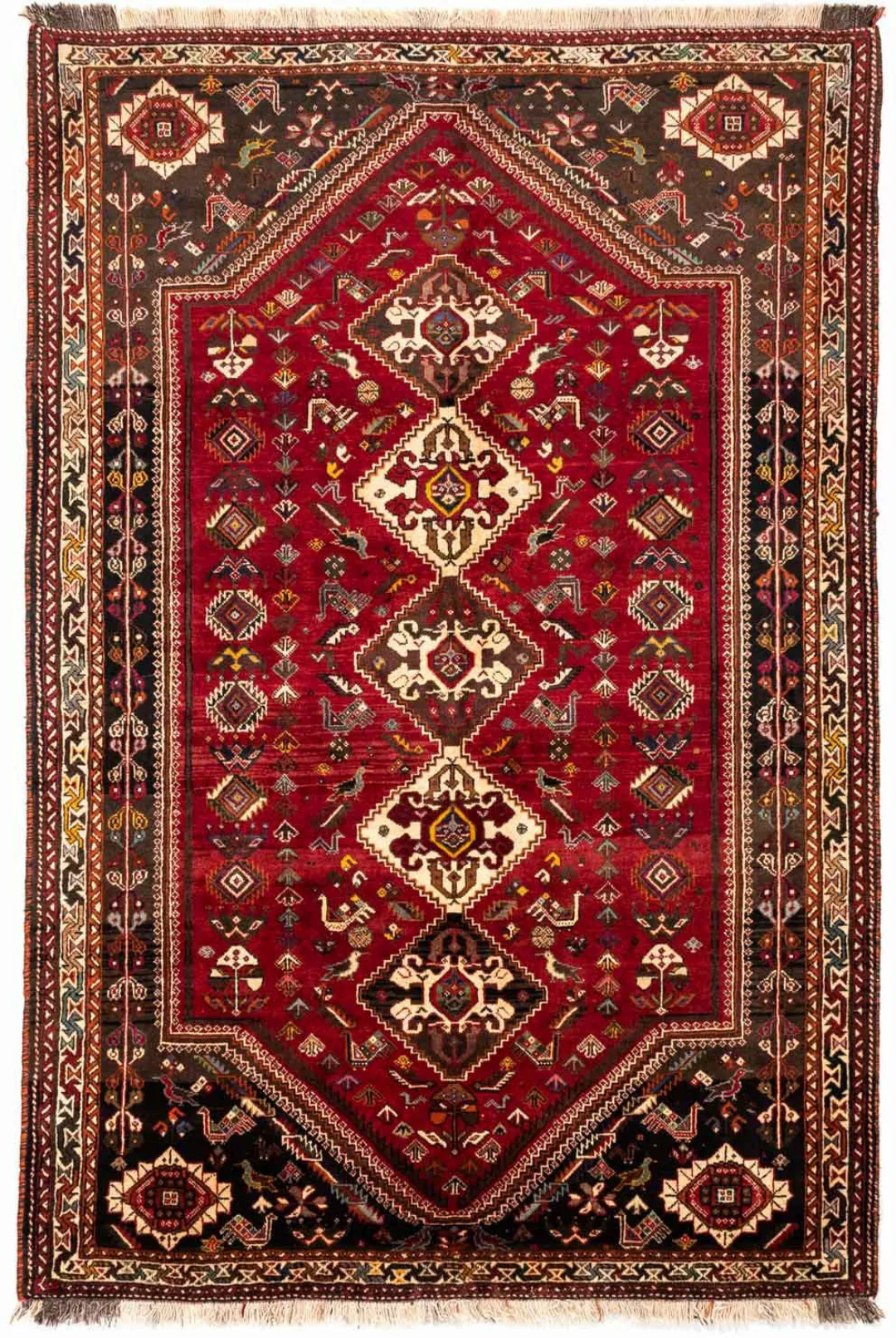 morgenland Wollteppich »Shiraz Medaillon 255 x 175 cm«, rechteckig, Unikat günstig online kaufen