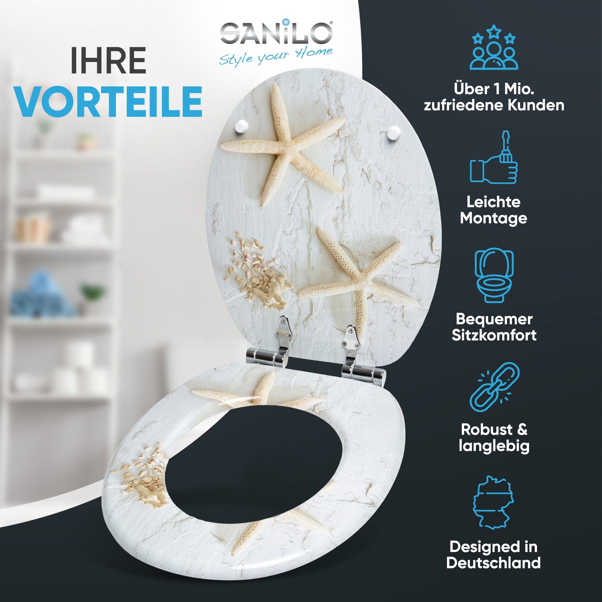 Sanilo WC-Sitz Seestern, mit Absenkautomatik, hochwertig günstig online kaufen