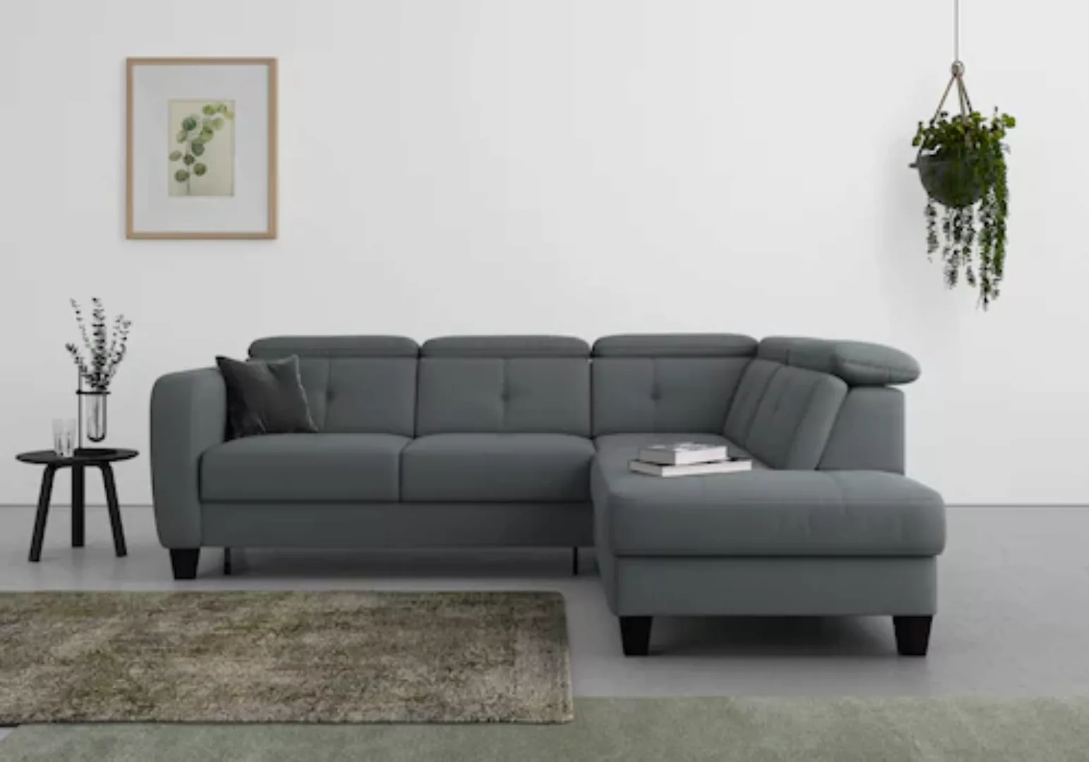 sit&more Ecksofa "Belluci L-Form", inklusive Federkern, wahlweise mit Bettf günstig online kaufen