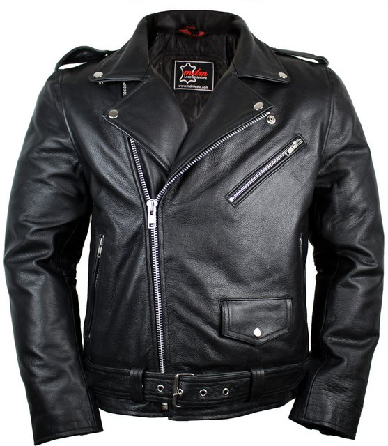 MDM Lederjacke Herren Biker Rocker Billy Motorrad Lederjacke mit Reverse Kr günstig online kaufen