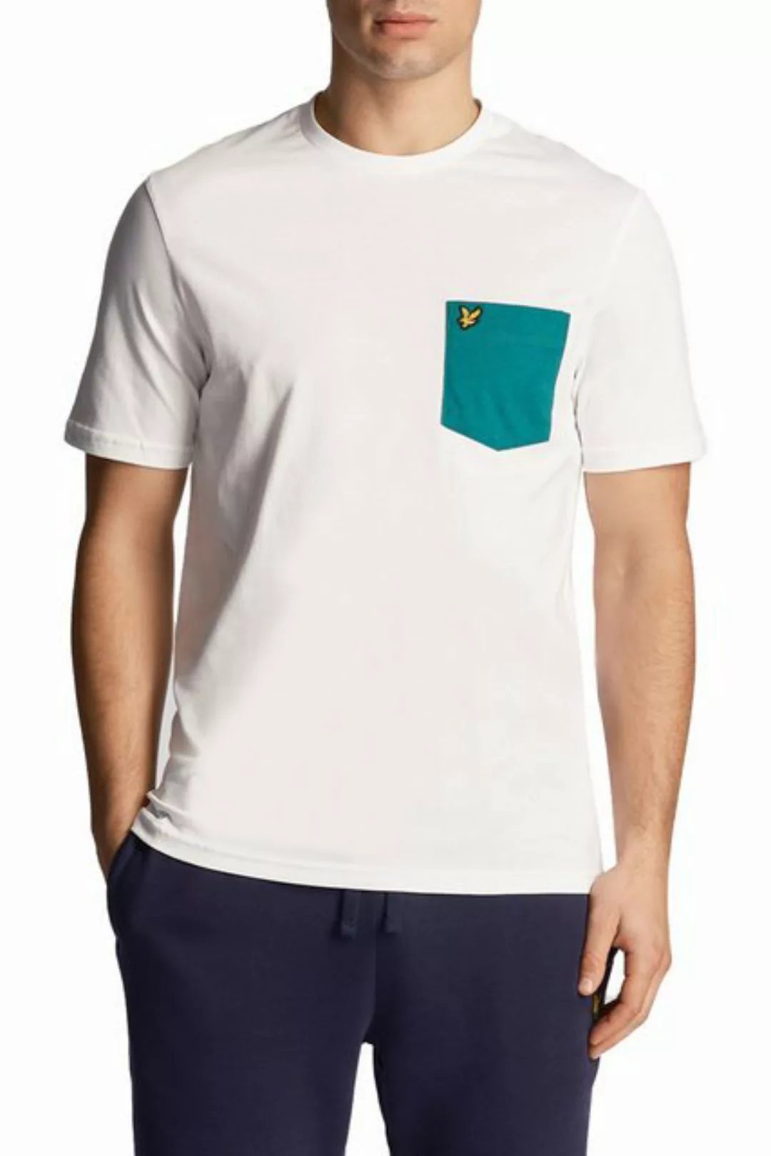 Lyle & Scott T-Shirt Basic Herren, 100% Baumwolle, Kontrast Brusttasche günstig online kaufen