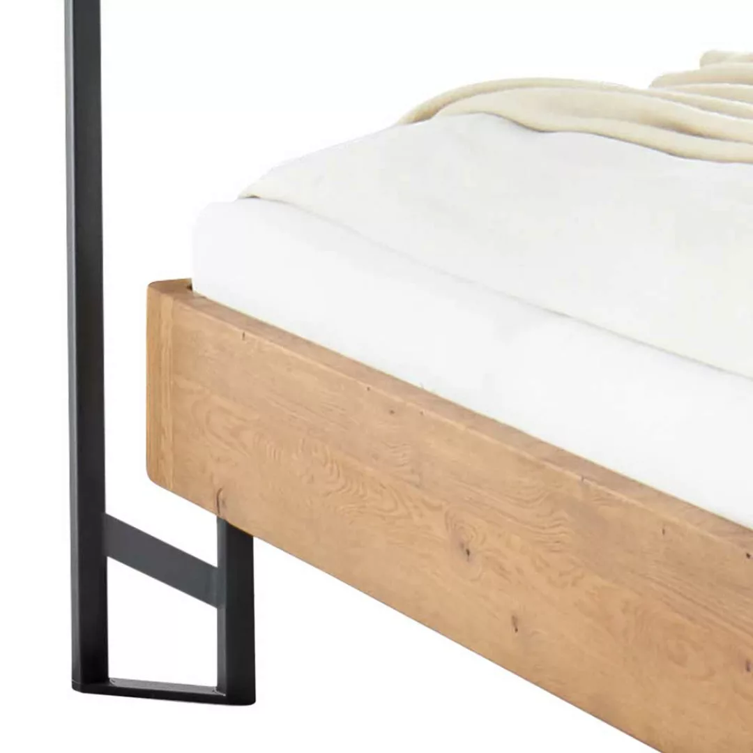 Himmelbett Holz und Metall im Industry und Loft Stil 200 cm hoch günstig online kaufen