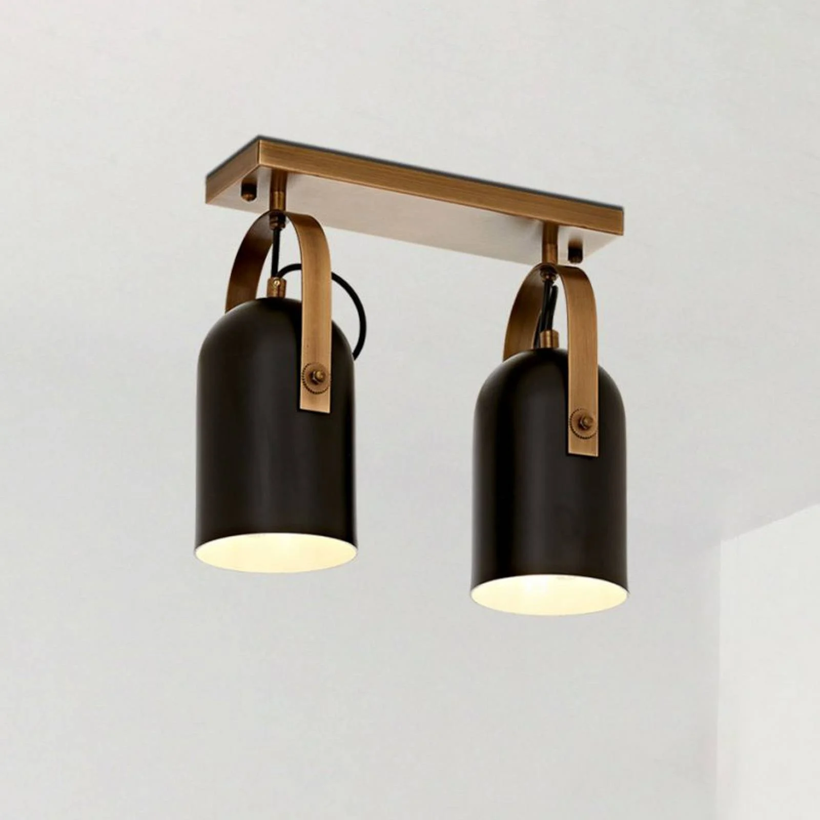 Deckenleuchte Esra, schwarz, Länge 32 cm, Metall, 2-flammig günstig online kaufen