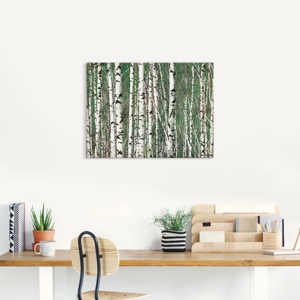 Artland Wandbild "Birkenwald - Bäume", Bäume, (1 St.), als Leinwandbild, Wa günstig online kaufen
