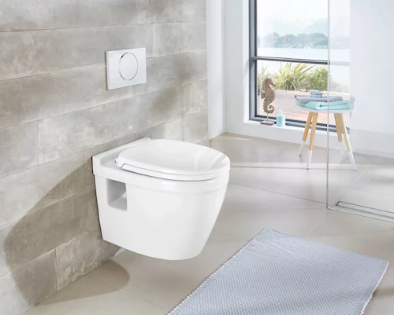 welltime Tiefspül-WC »Dover«, (Set), spülrandlose Toilette aus hochwertiger günstig online kaufen