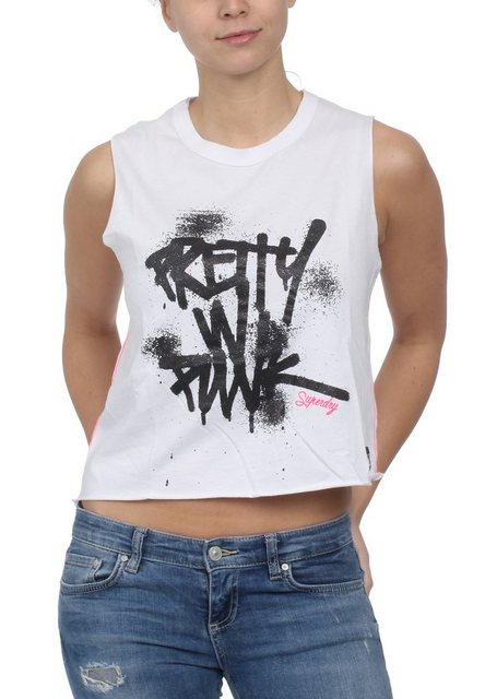 Superdry T-Shirt Superdry Damen Tank SPLATTER ASYMMETRIC TANK Riff White günstig online kaufen