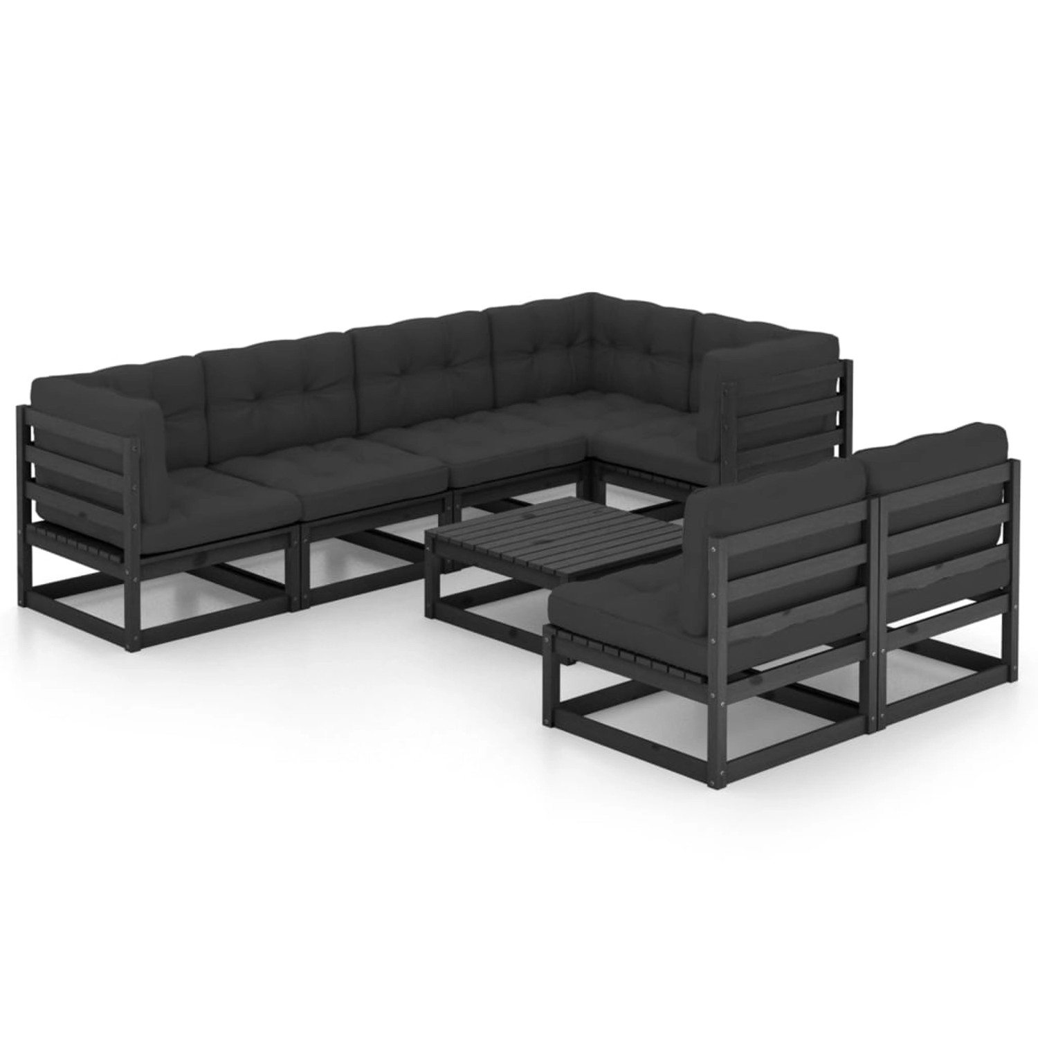 8-tlg. Garten-lounge-set Mit Kissen Kiefer Massivholz günstig online kaufen