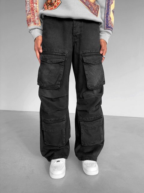 Abluka Bequeme Jeans MULTI POCKET CARGO JEANS BLACK günstig online kaufen