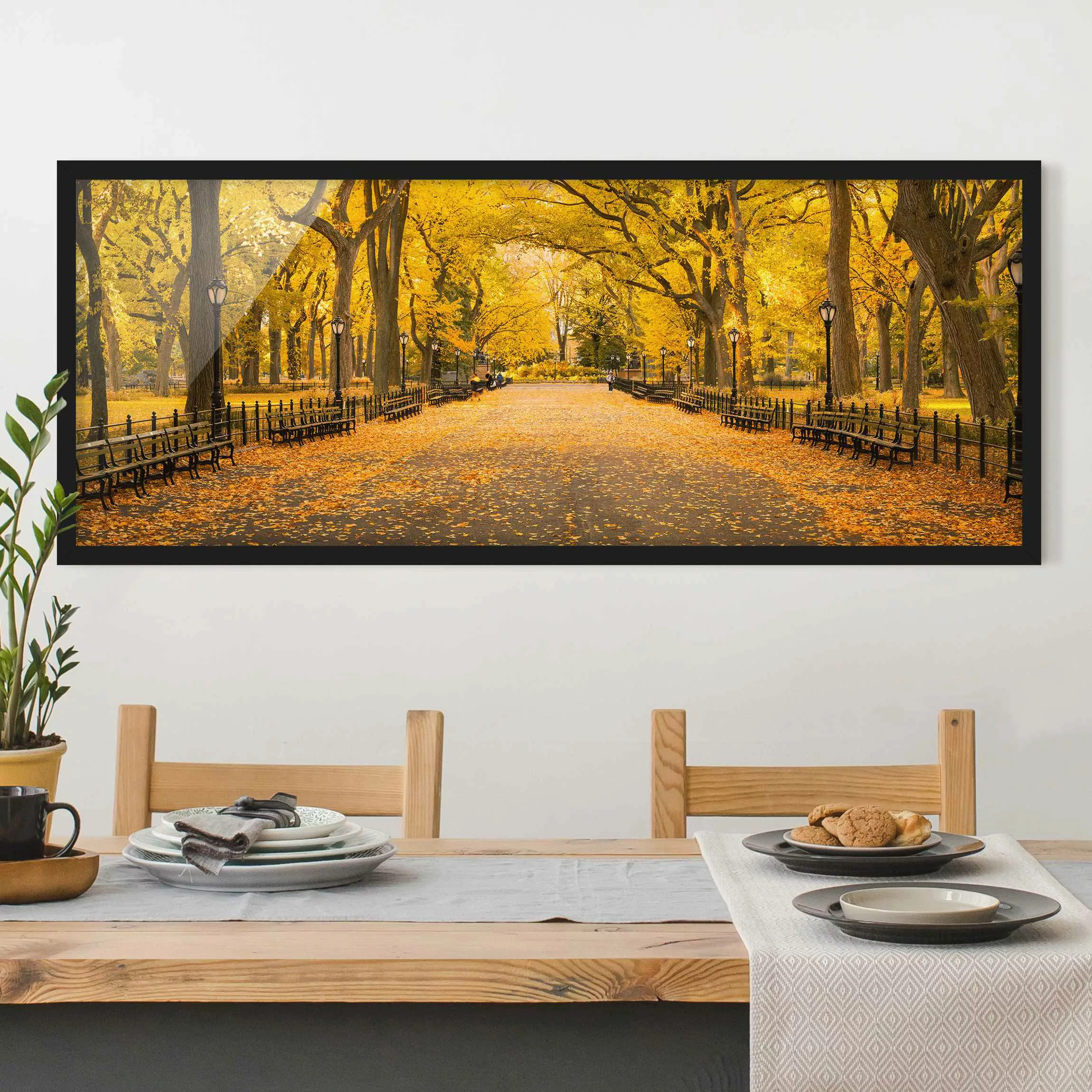 Bild mit Rahmen Herbst im Central Park günstig online kaufen