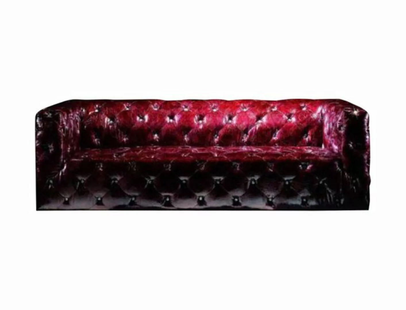 JVmoebel Sofa, Chesterfield Sofa 3 Sitzer Ledersofa Couch Polstersofa Bordo günstig online kaufen
