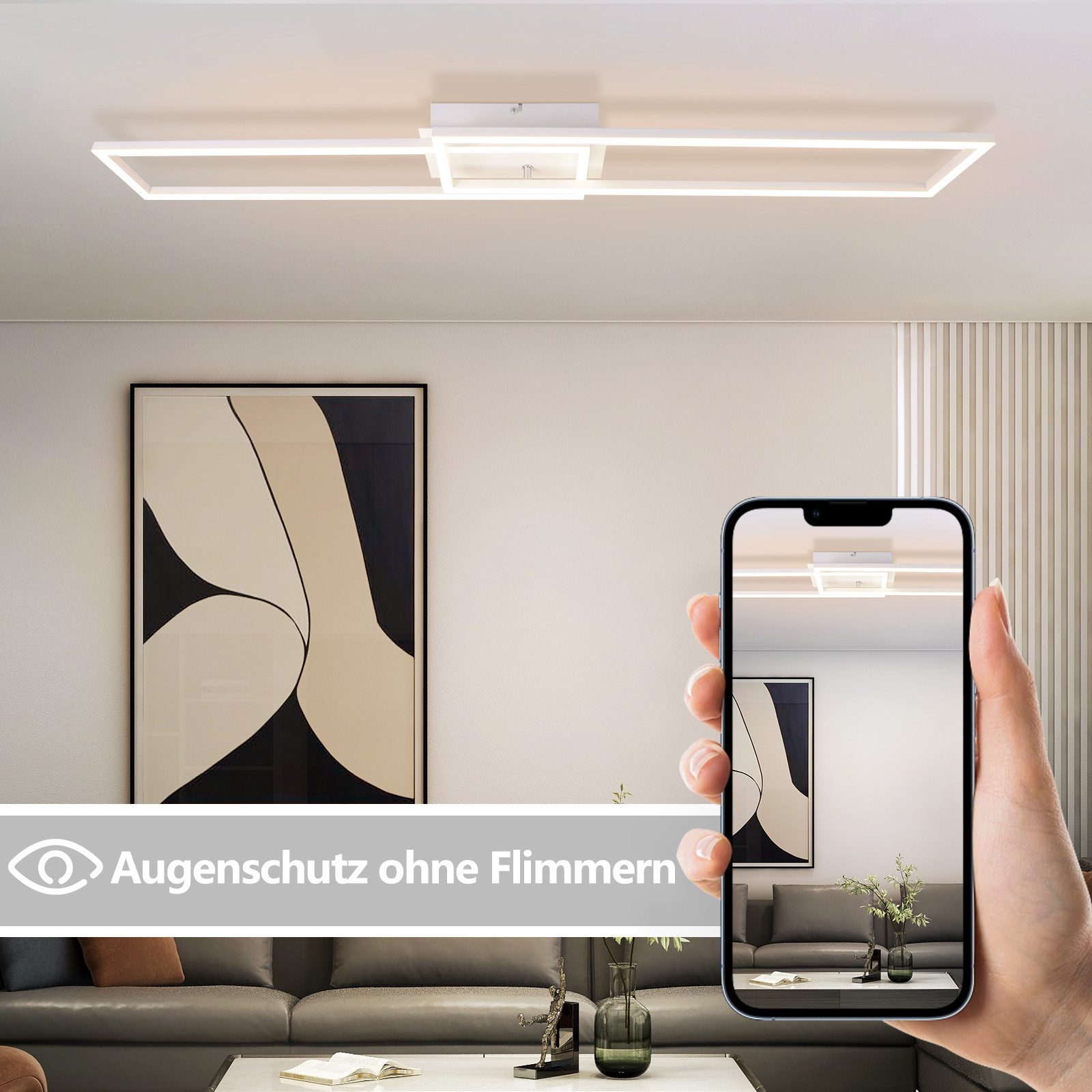 ZMH LED Deckenleuchte Wohnzimmer Dimmbar 36/48W günstig online kaufen