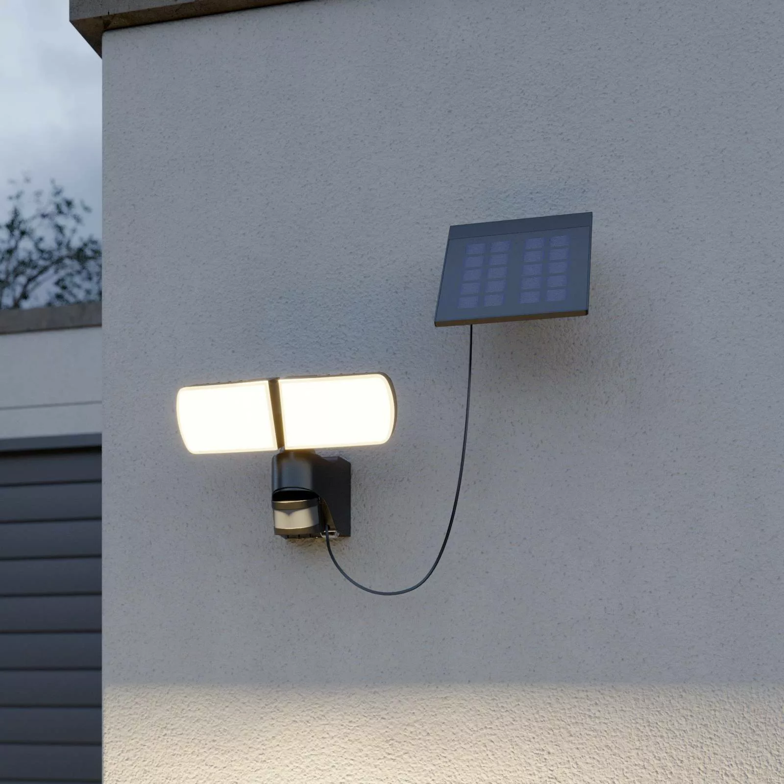 Arcchio Lissano LED-Solar-Wandstrahler mit Sensor günstig online kaufen