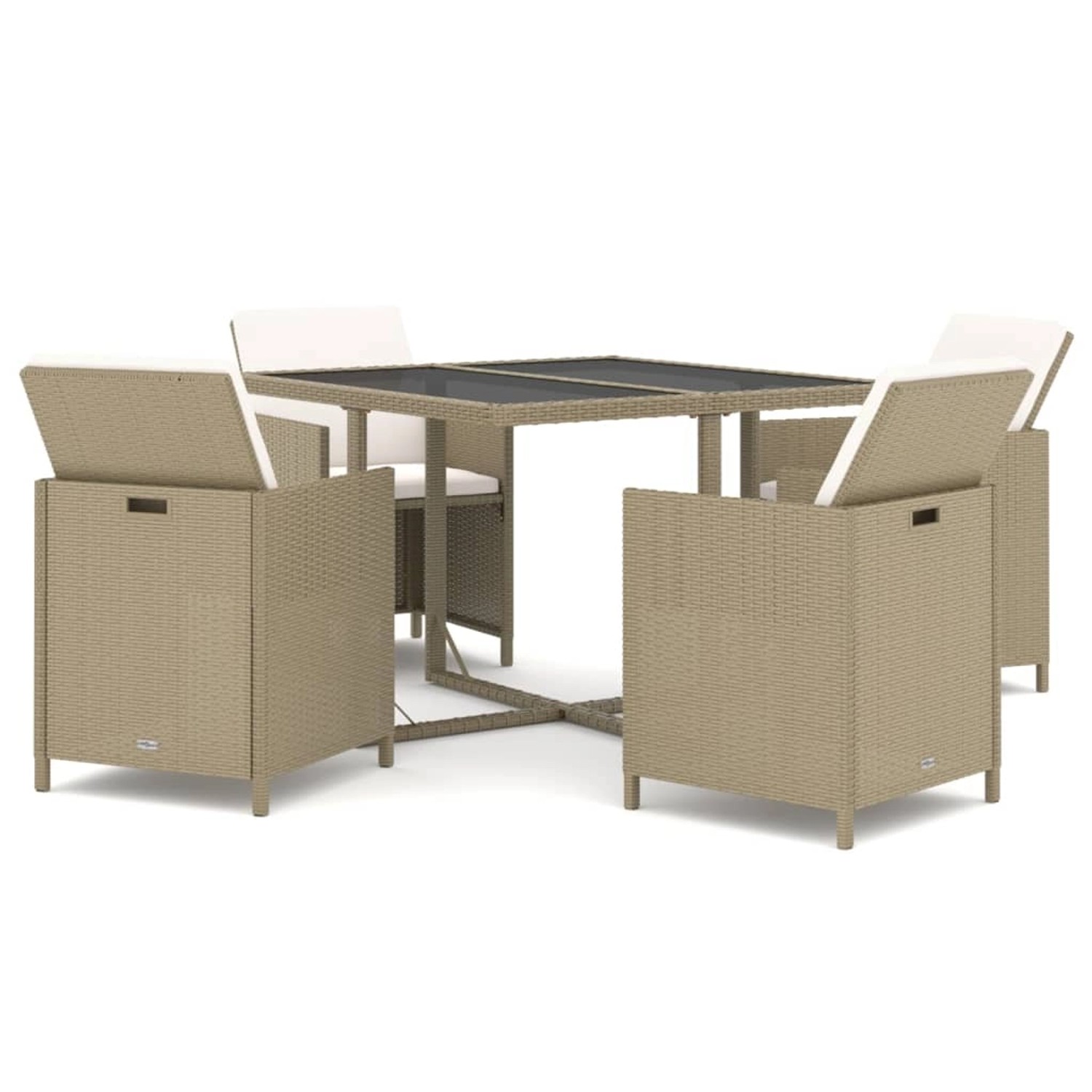 Vidaxl 5-tlg. Garten-essgruppe Mit Kissen Poly Rattan Beige günstig online kaufen