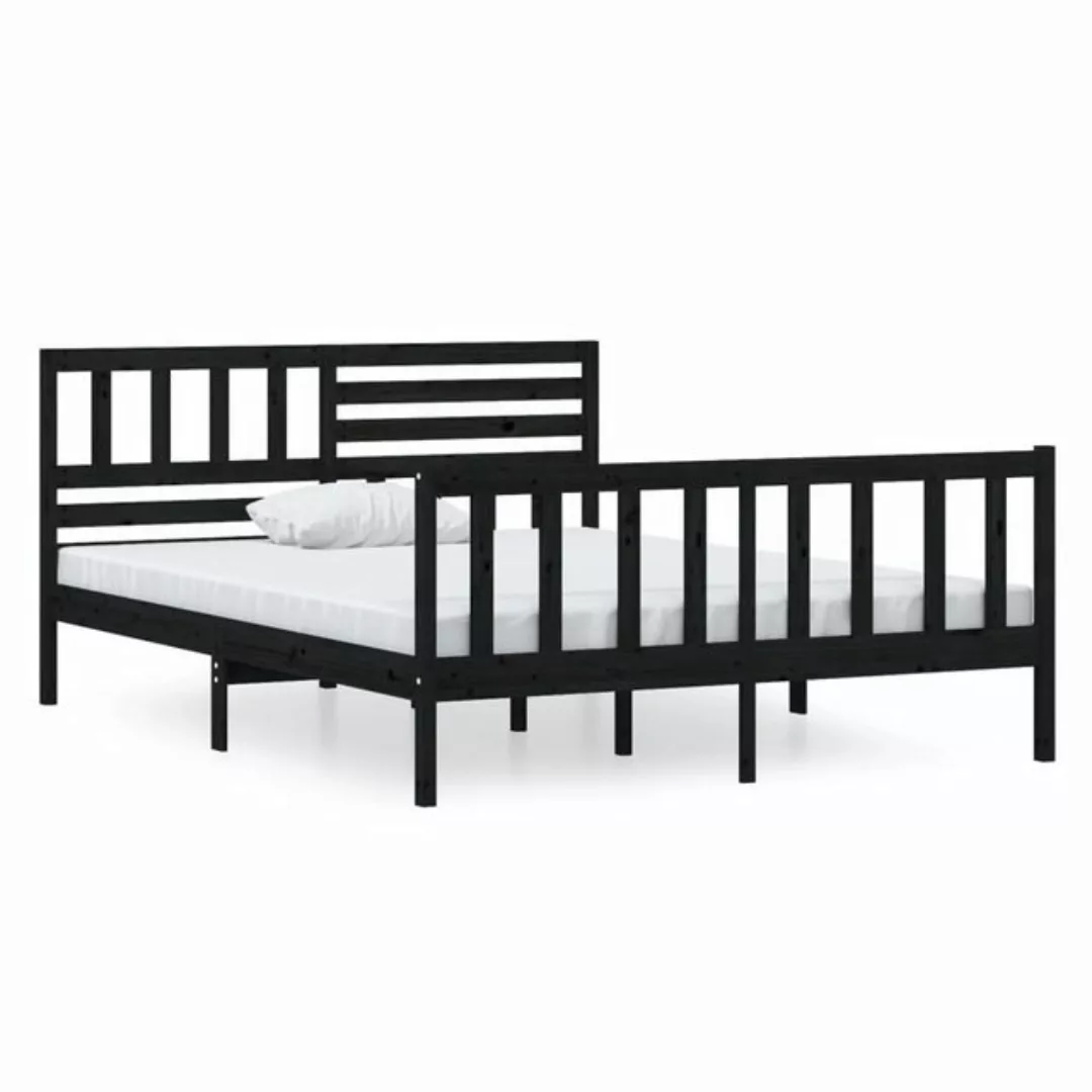 furnicato Bett Massivholzbett Schwarz 120x190 cm günstig online kaufen