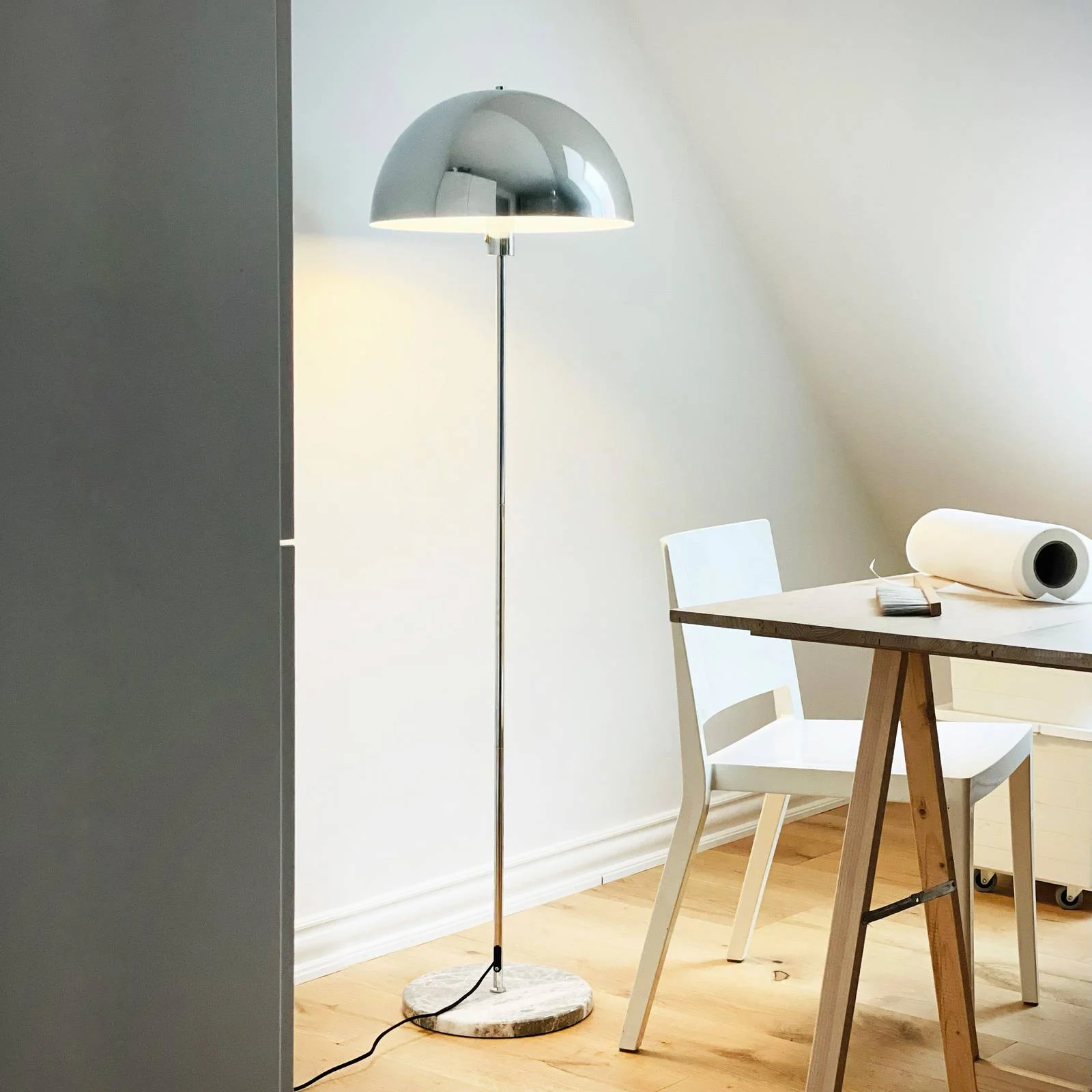 Dyberg Larsen Stehlampe Stockholm, Höhe 143 cm Metall/Marmor günstig online kaufen