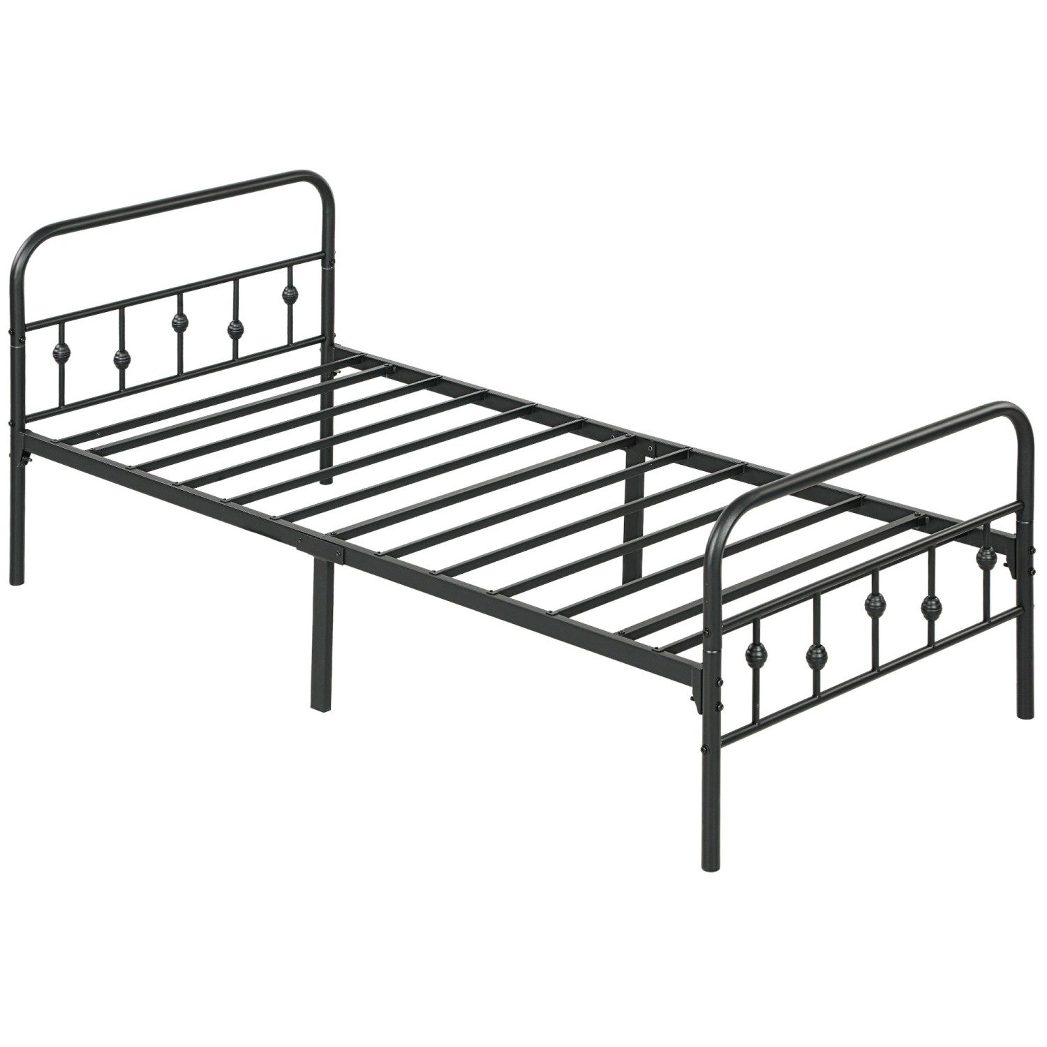 HOMCOM Bettrahmen Bettgestell Metall Schwarz 206,9L x 91,8B x 82,5H cm günstig online kaufen