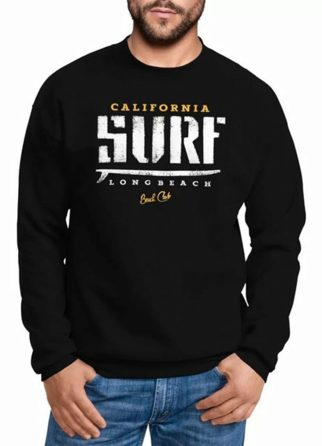 Neverless Sweatshirt Cooles Sweatshirt Herren Surf Vintage Druck Rundhals-P günstig online kaufen