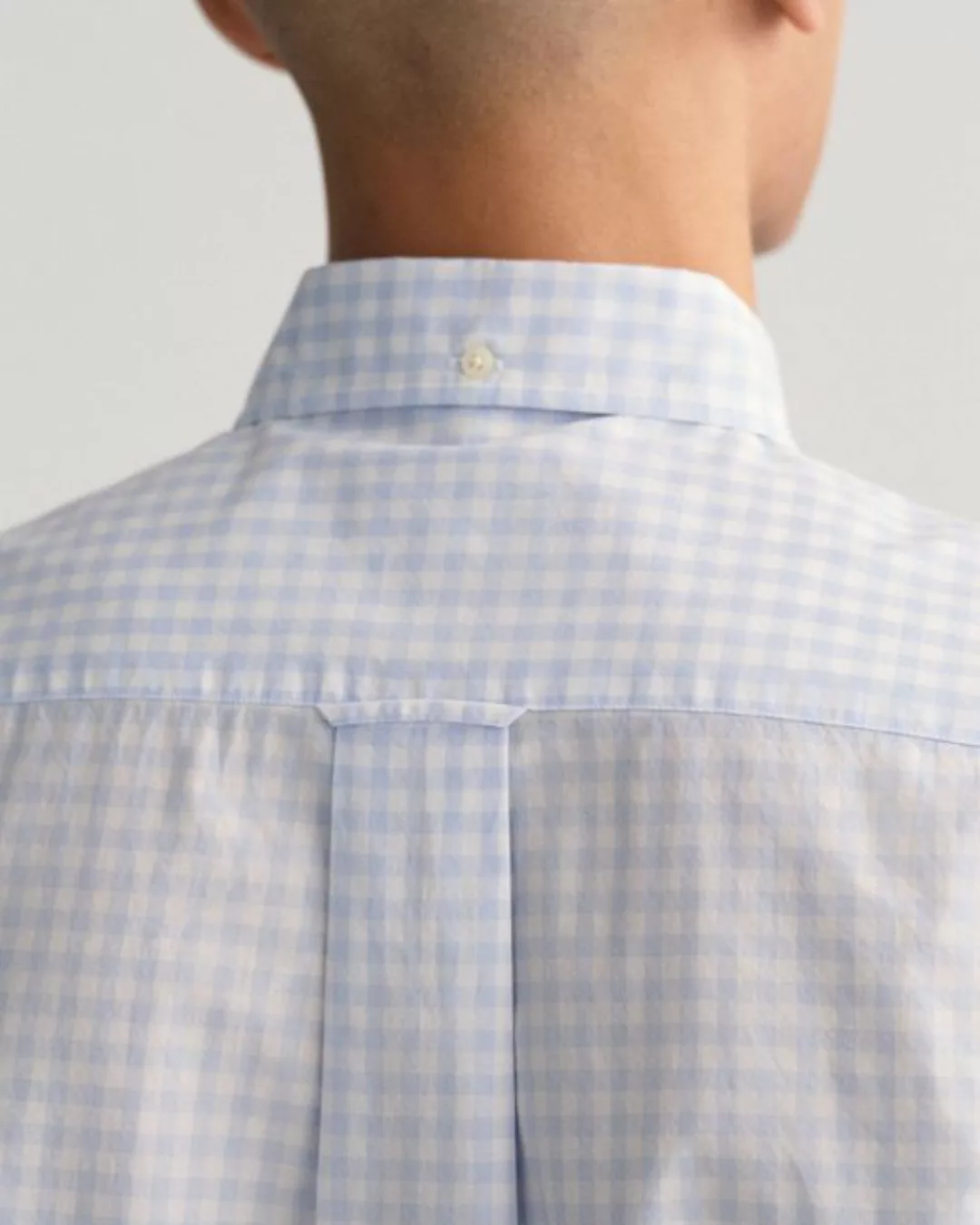 Gant Langarmhemd REG POPLIN GINGHAM SHIRT mit Logostickerei auf der Brust günstig online kaufen