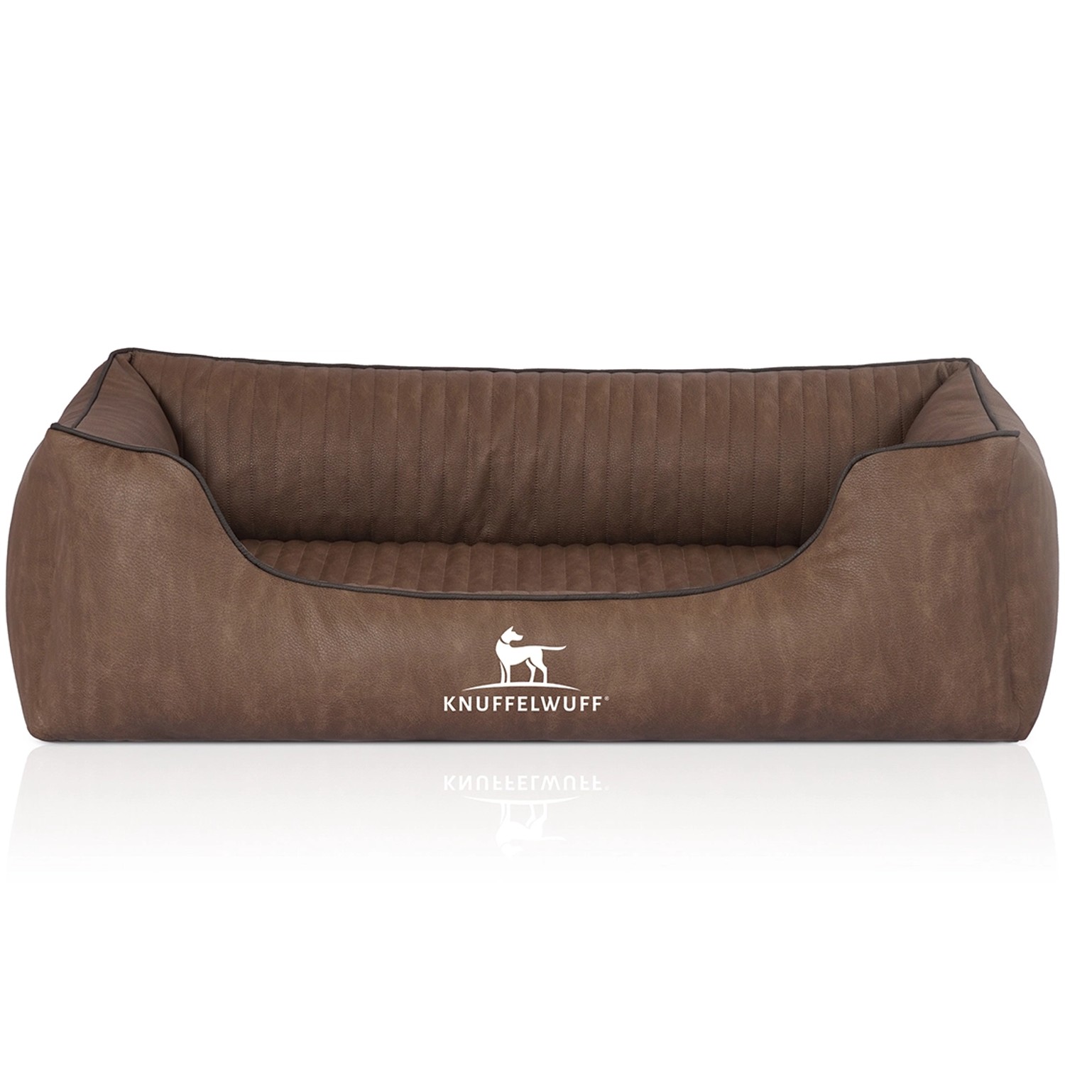 Knuffelwuff Hundebett Tampa Orthopädisch Kunstleder M-L 85 x 63cm Braun günstig online kaufen