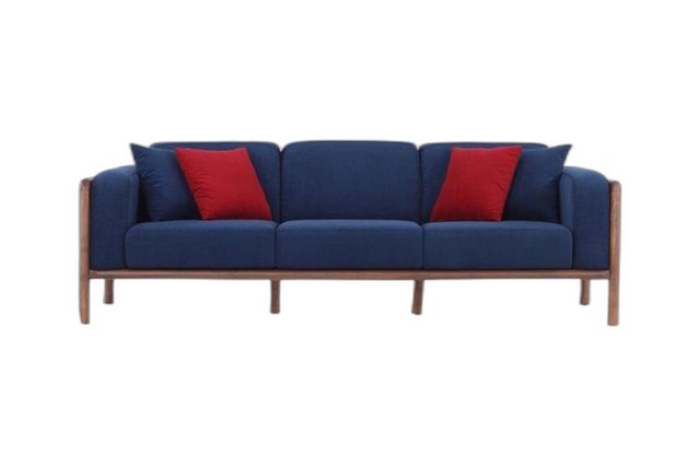 Xlmoebel 3-Sitzer Drei-Sitzer Sofa Modern Stoff Blau Wohnzimmer Möbel Neu, günstig online kaufen