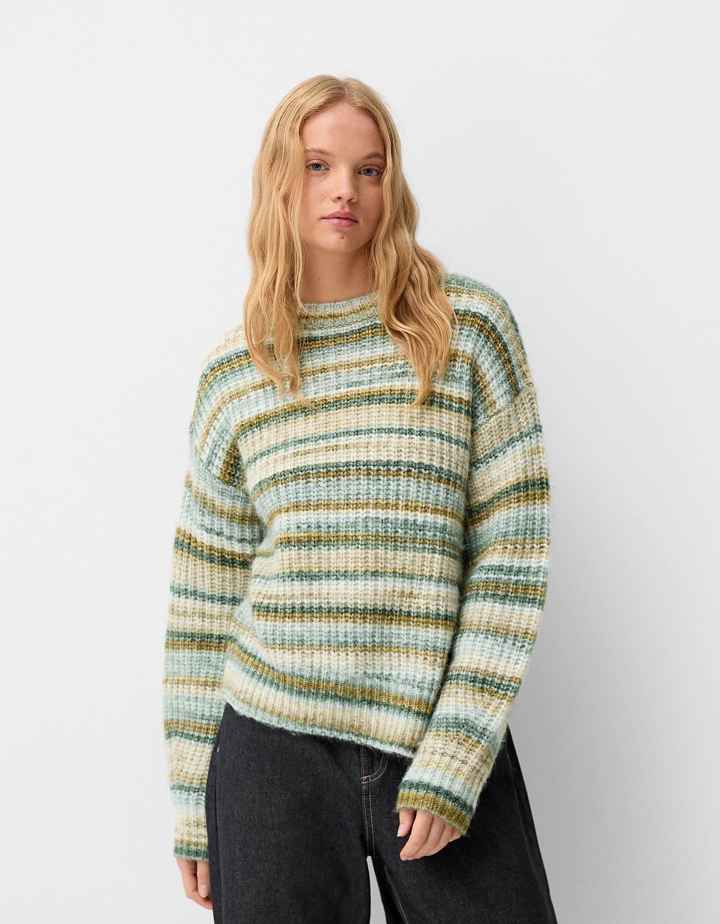 Bershka Pullover Mit Rundausschnitt Damen Xs Grün günstig online kaufen