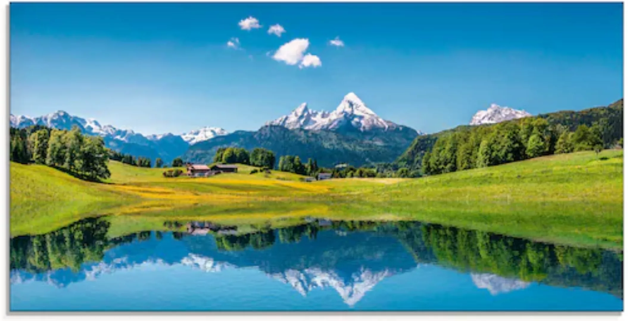 Artland Glasbild "Landschaft in den Alpen", Berge, (1 St.) günstig online kaufen