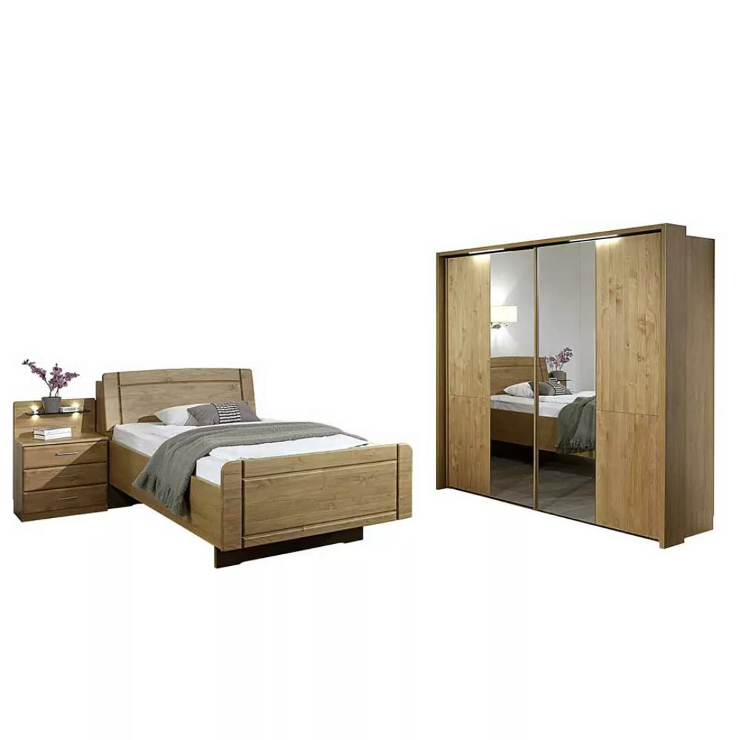 Schlafzimmermöbel Set aus Erle teilmassiv 120x200 cm (dreiteilig) günstig online kaufen